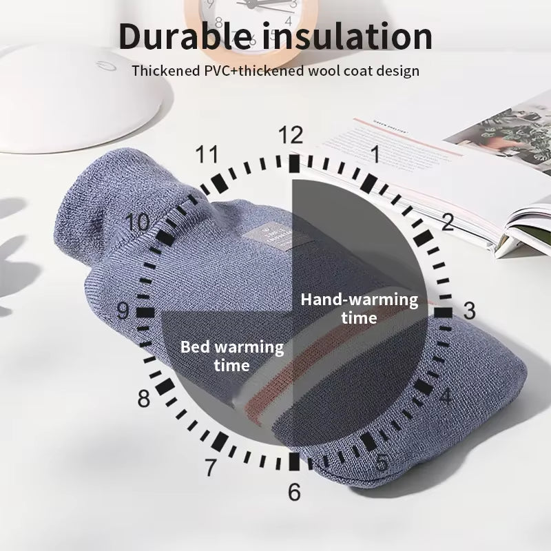 Portable Hot Water Bag Tummy Warmer Water-Filled Pvc Flannel Packaging Warm Hand Warm Hands Warm Feet Warm Stomach Warm Supplie