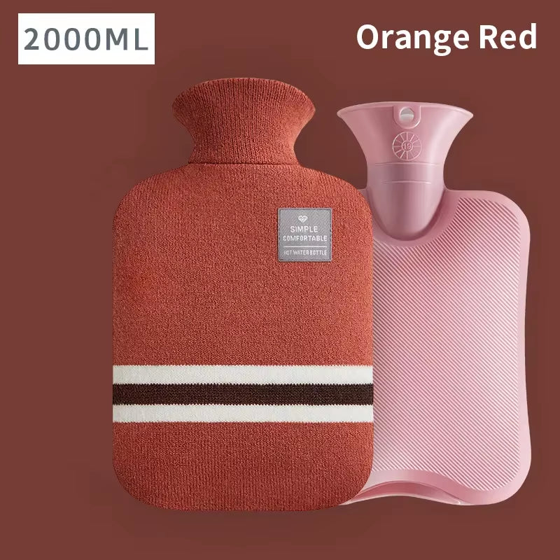 Portable Hot Water Bag Tummy Warmer Water-Filled Pvc Flannel Packaging Warm Hand Warm Hands Warm Feet Warm Stomach Warm Supplie