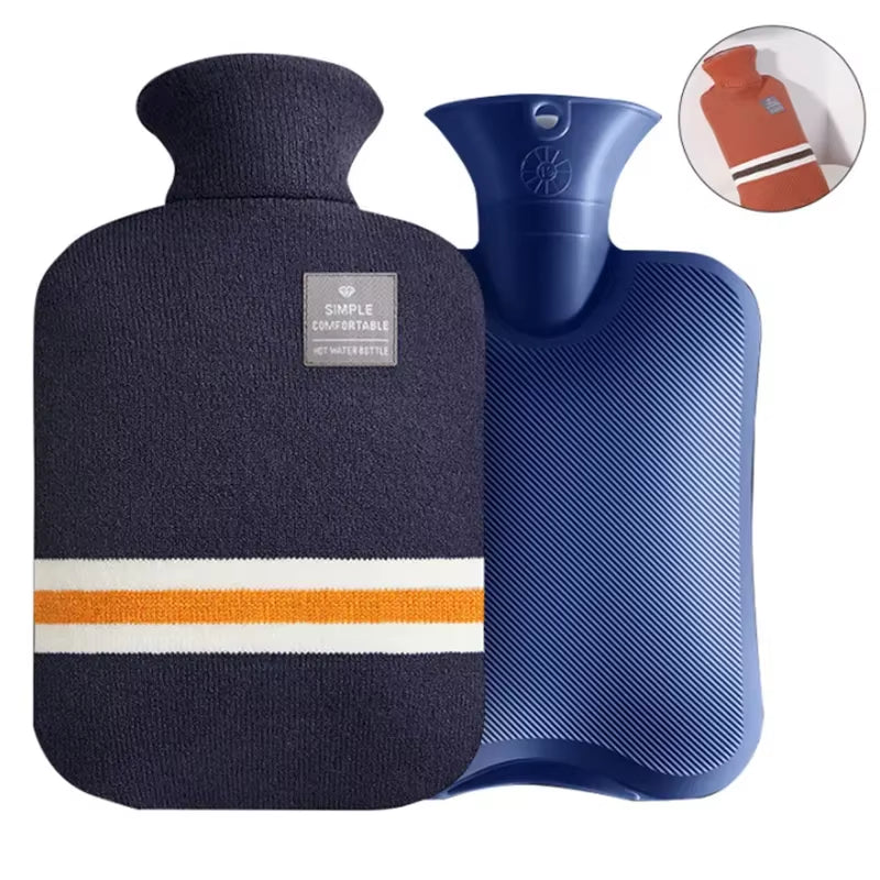 Portable Hot Water Bag Tummy Warmer Water-Filled Pvc Flannel Packaging Warm Hand Warm Hands Warm Feet Warm Stomach Warm Supplie